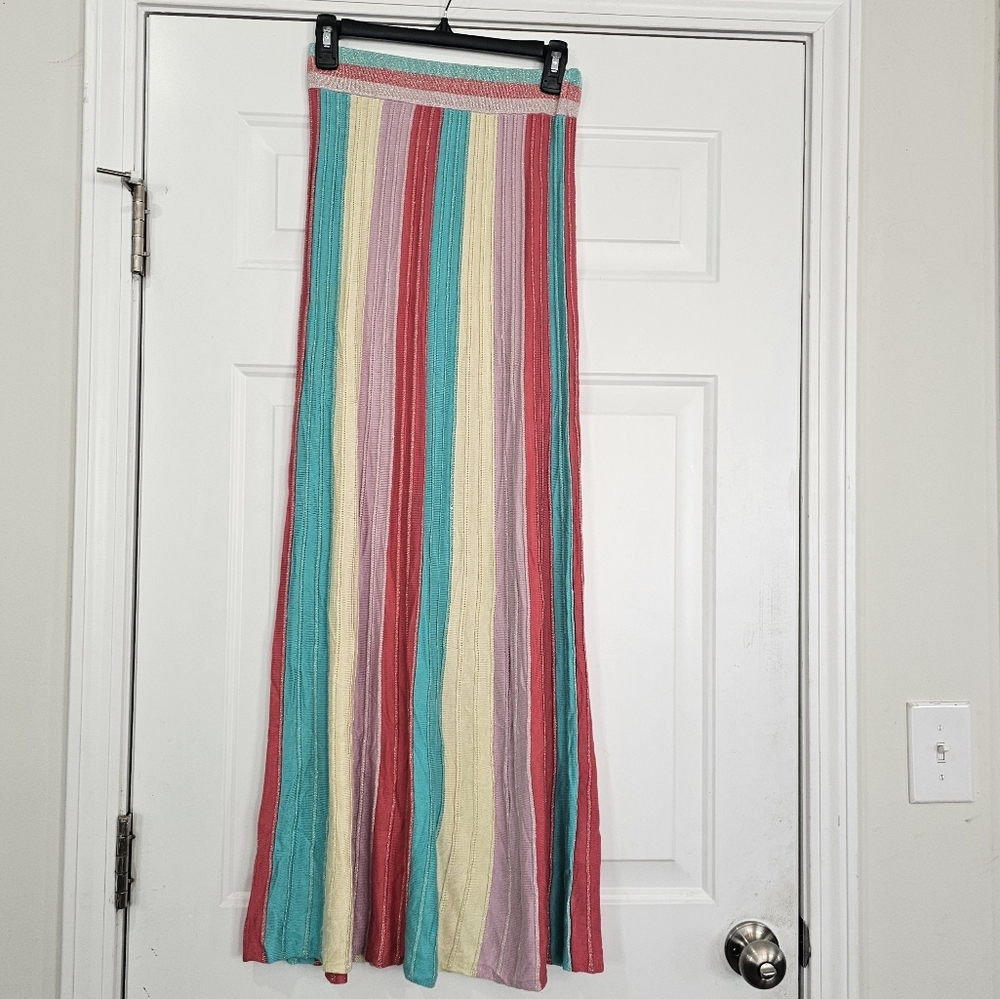 Anthropologie Pastel Stripe Find Me Now Skirt Size XS Bohemian Resort - Picture 2 of 12